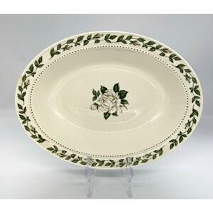 Vintage Superior Hall Quality Cameo Rose Oval Serving Bowl